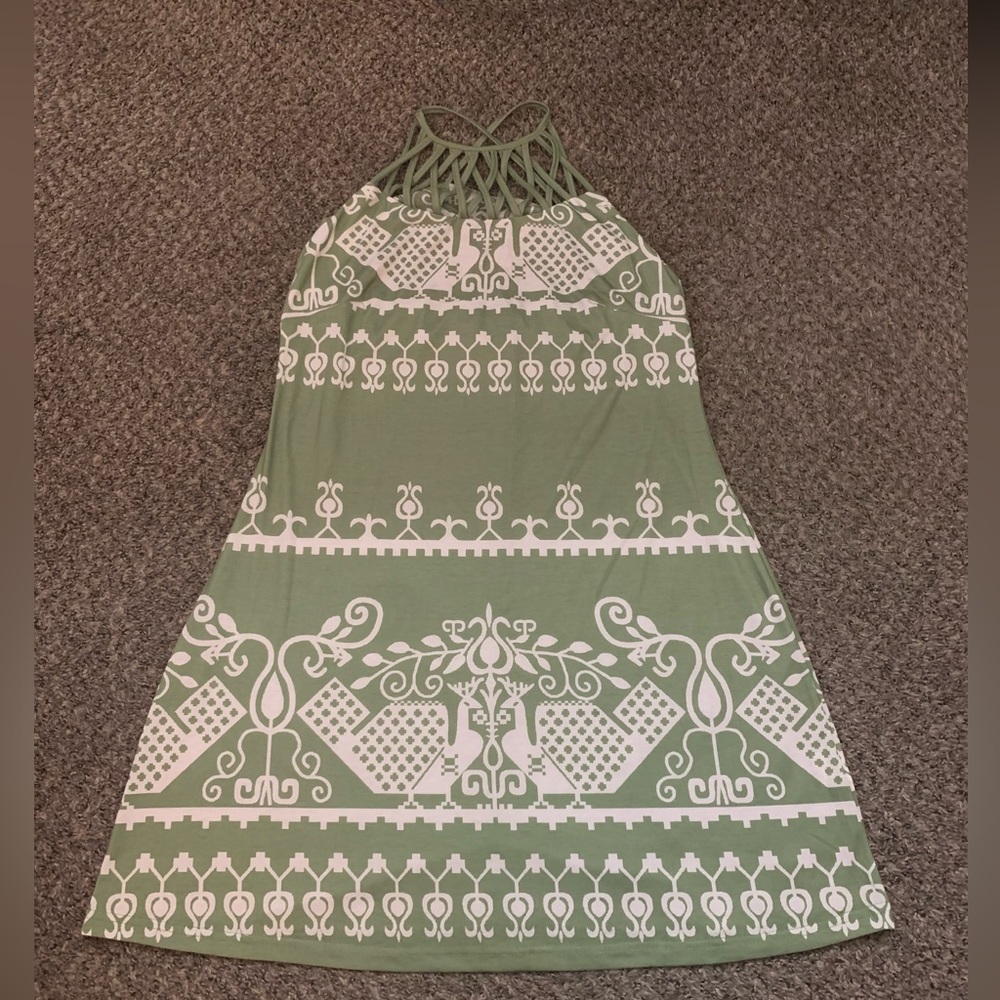 ChicMe green and white dress